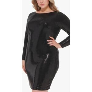 NWT Calvin Klein Women's Plus Sequined Knee-Length Bodycon Dress size 14W